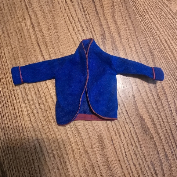 1991 Ken 665 Activewear Coat Robe Genuine Barbie Tag Blue Red No Rope - Picture 1 of 10